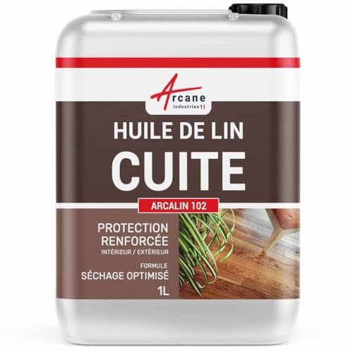 Huile de lin cuite, bouillie, séchage rapide - 1 L - ARCANE INDUSTRIES