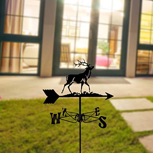 Aculip Yard Art Weather Vane Garden Statues, Metal Weathervane Garden Weather Vane Deer Weather Vane With Bracket For Garden Roof #TOP1