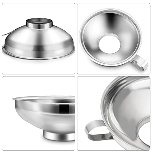 Foto von HAUSPROFI Edelstahl Trichterset 7-teilig mit Einmachgläser Heber & Filter - 3 Größen Küchentrichter Set für Marmelade, Einmachen, Öl, Gewürze - Spülmaschinenfest