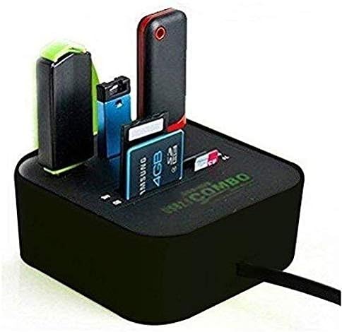E-ROYAL SHOP ยฎ 2.0 USB Ports and One Card Reader for Windows 98/ME/2000/XP/7/8.1/10, Linux 2.4, Mac OS (Multicolour) -Combo of 3