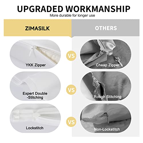 ZIMASILK Upgraded 100% Pure Natural Undyed Mulberry Silk Pillowcase for Hair and Skin Pillow Cases with Hidden Zipper, More Soft & Durable Grade 6A Silk, Gift Box 1Pc (Standard 20"x26", Ivory) by ZIMASILK - Image 4