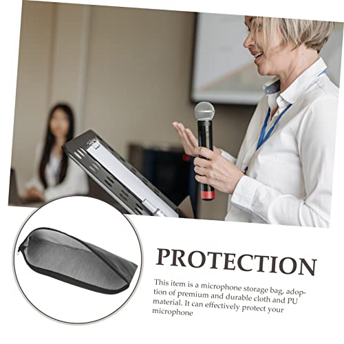 Milisten Leather Bag 8 Pcs Mic Portable Storage Travel Microphones Carry Pouch Bag Leather Black Shockproof Vocal Protector For Carrying Hard With Outdoor Zipper Microphone Case Wireless Microphones #TOP6