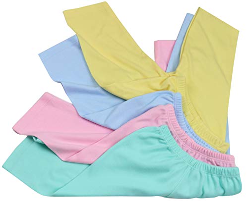Image of ToBeInStyle Girl's 4 Pack Solid Color Lounging Casual Capri Pants Relaxed Fit