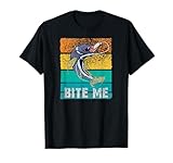 Angeln Angelnrute Angler Hecht BITE ME Angeln T-Shirt