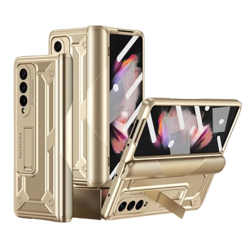 Coque Samsung Z Fold 5 4 3 2 avec charnière support et film écran intégré - Or