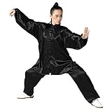 Andux Chinese Traditional Tai Chi Uniforms Kung Fu Clothing Unisex SS-TJF01 Black (L)