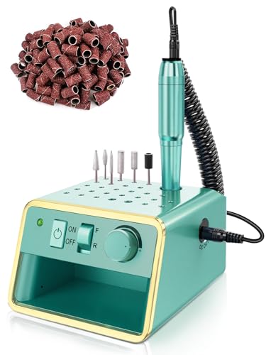 Nail Drill Machine Electric Nail File，All in One Nail Drill Set for Manicure Pedicure, Green