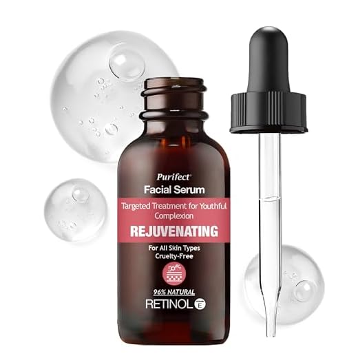 Soro facial de retinol 96% natural para cuidados com a pele antienvelhecimento, visa rugas, manchas escuras, acne com vitamina A E arginina, 30 ml - Fórmula não oleosa e de rápida absorção, PURIFECTO