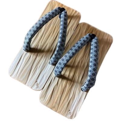 郡上踊り 踊り下駄 槍鉋(やりかんな)下駄 男性用Sサイズ 鼻緒/麻の葉(白)