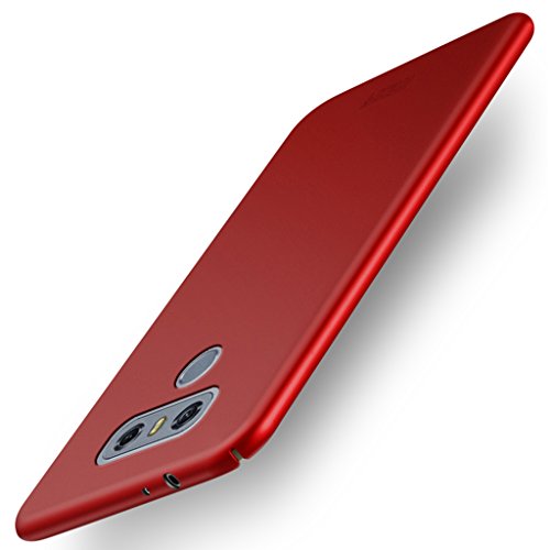 KaiTelin LG G6 Espalda Funda - Ultra Delgado PC Cubierta Trasera Cáscara Duro Escudo Protectora Carcasa para LG G6 Teléfono Inteligente Cubierta Posterior Funda - Rojo