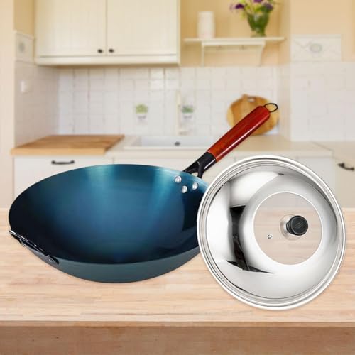Wok de Hierro Fundido 30 cm con Mango de Madera miniatura 3
