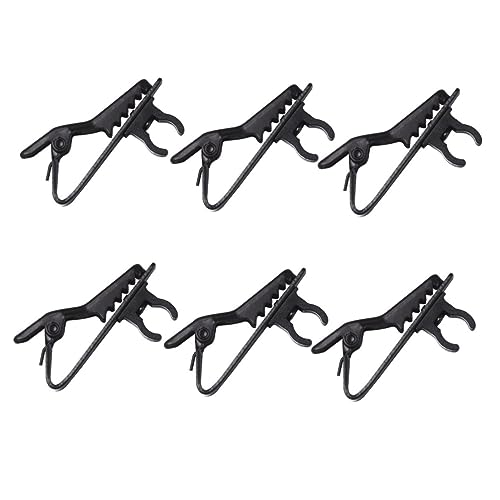 FUNOMOCYA 10pcs Lapel Lavalier Microphone Clip Durable Iron Clips for Voice Chat Video Conferencing Online Karaoke Easy Design Black