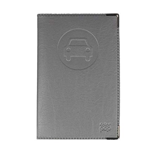 Porte Papier Voiture Gris Argent adapté Nouveau Format permis de Conduire étui Carte Grise Assurance Fabrication Française