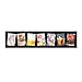 Adeco Decorative Black Wood Wall Hanging Collage Picture Photo Frame, 7 Slanted Tilted Skewed Openings, 4x6" each