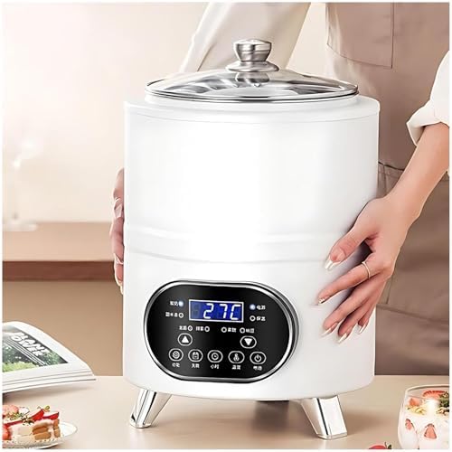 12L Electric Yogurt Maker - Multifunctional Fermentation Machine for Yogurt, Sweet Rice Wine, and Fruit - Adjustable Temperature & Timer for Perfect Fermentation, White