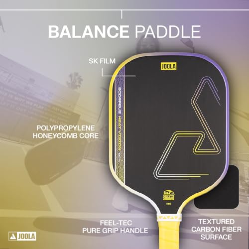 Image of JOOLA SCORPEUS Heat Vision 16mm Pickleball Paddle - Standard Shape - Textured Carbon Fiber Surface for Spin - SK Film for Reduced Vibration - USAP Approved - NFC Chip Enabled