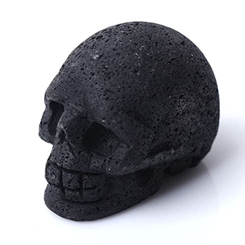 Lonalyun Natural Lava Stone Quartz Crystal Skull Figurines Healing Gemstone Stone Sculpture Statue Collectible #TOP1