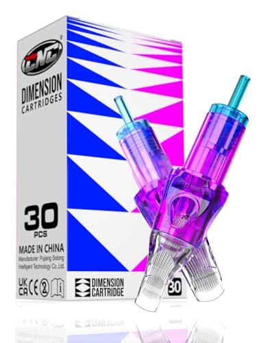 CNC Tattoo Cartridge Needles 30pcs Assorted Needle Round Magnum Cartridges #10 Bugpin 7RM 9RM 11RM 13RM 15RM #1209RM Mixed for Tattooing Supplies EN04B-30KIT-G