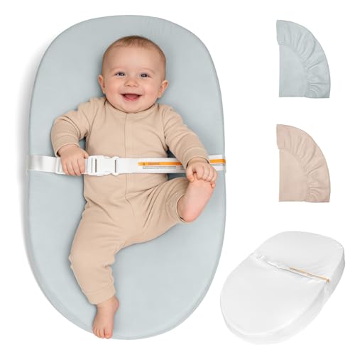Changing Pad - Baby Changing Pad, Muslin Diaper Changing Pad with Waterproof Lining, Changing Table Pads for Dresser with 2 Pack Muslin Covers