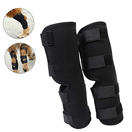 Yuqoka Dog Knee Brace for Torn Acl Hind Back Leg Dog Canine Protector Rear Leg Hock Joint Wrap Protects Sleeves for Injury and Sprain Protection (L)