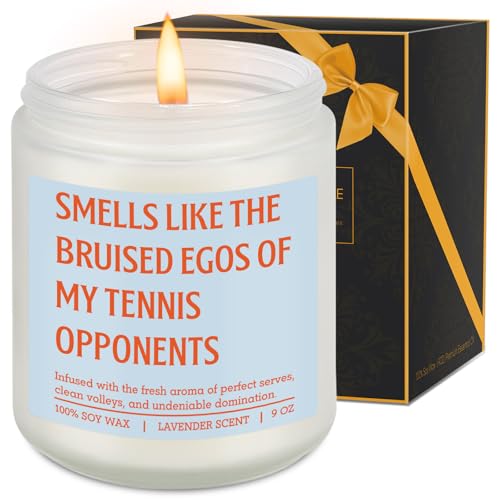LEADO Scented Candle Tennis Gifts for Women Men - Gifts for Tennis Players Lovers Friends Teen Boys Girls - Cool Fathers Day Celebration Birthday Present for Doubles Partner Female Male