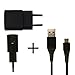 Produktbild Nokia Original Ladekabel AC-50E + Datenkabel in Schwarz für Lumia 1020 Netzteil 1300 mAh Schnellladegerät Ladegerät Aufladekabel Fast Charger MicroUSB Bulk verpackt