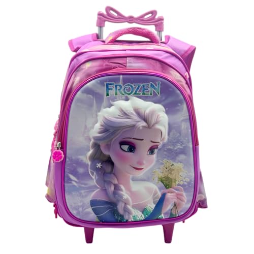 Kit Mochila Infantil Rodinhas Estojo Lancheira Escolar 3D - Princesa da Neve