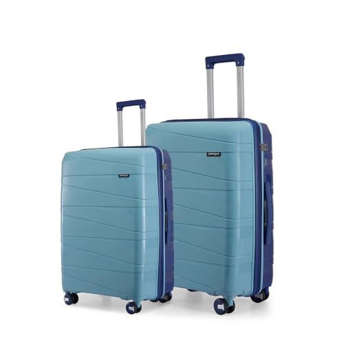 Image of Provogue Azure Hard-Sided PP Set of 2 Luggage Suitcase | Expandable Space with 8 Wheels Trolley Bags for Travel | Lightweight with Combination Lock |5 Year Warranty (Saphire Blue /Peacock Blue)