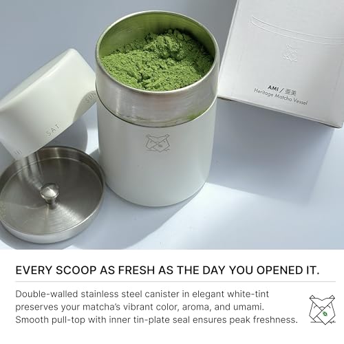 Envase para té matcha de acero inoxidable 150g miniatura 5