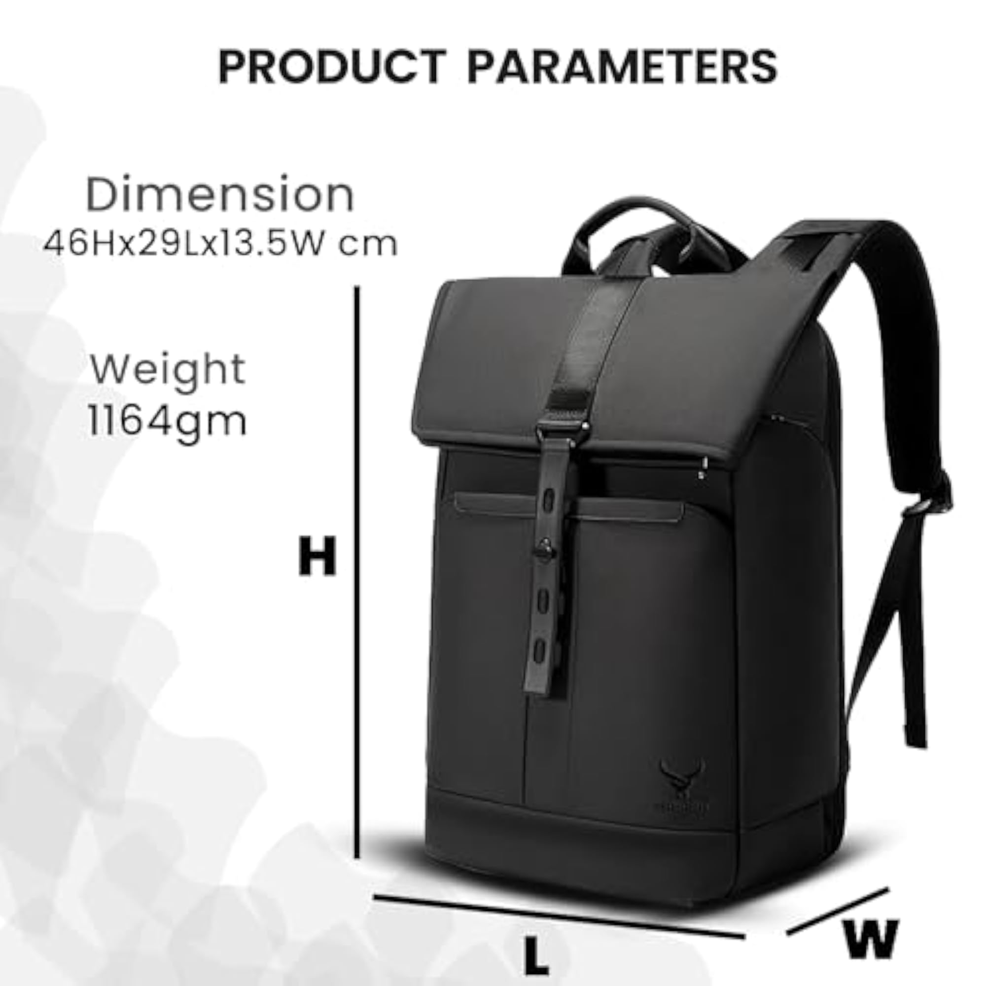 Nova Roll-Top Smart Backpack for Travel, 23L Unisex Anti-Theft Bag