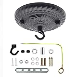 Soutas Light Canopy Kit Black 5 inches Vintage Chandelier Ceiling Plate with Hook & All Mounting Har