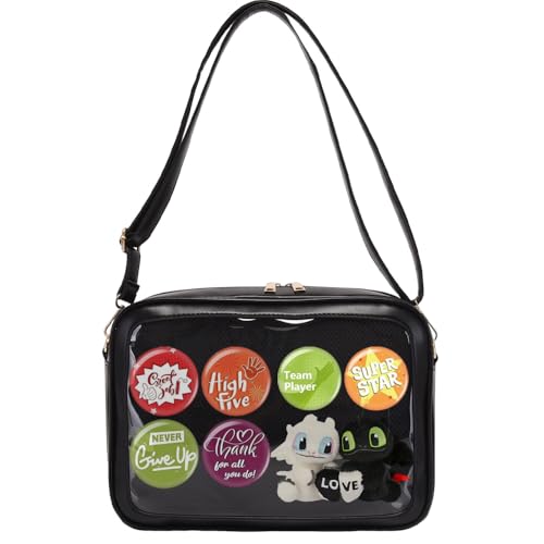 Pins Display Single Shoulder Crossbody Bag,Cute Tote Bag Messenger Bag for Anime DIY Display