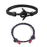 ⚓ 【 Pulsera de alta calidad】 Nuestra pulsera textil está hecha de cuerda de nylon finamente tejida. La pulsera combina un diseño noble con una excelente calidad. El anclaje está hecho de aleación y no es fácil de desvanecer. Correa de nylon resistente y anclaje metálico para una vida útil prolongada y una comodidad de uso óptima