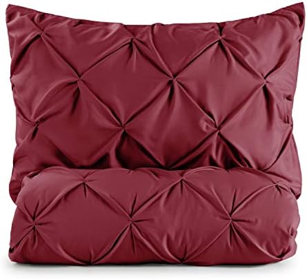 Blumtal® Luxury Duvet Cover Sets Pinch Pleat (Set of 1 Duvet Cover and 2 Pillowcases) - Sleep like a Log with our UltraSoft Weaving Technology - Pintuck Bedding, White, Single
