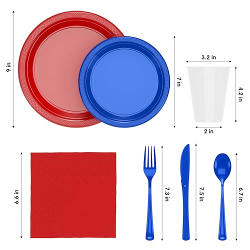 Image of Exquisite 350 Pcs Patriotic Plates and Napkins Party Supplies Plate Sets