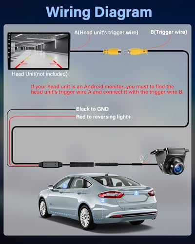 Image of 【360Rotatable】 AHD 720P Backup Camera for Car 170 Wide Angle Rear View Reverse Camera Back Up Camera for Cars Van Truck SUV w Super Night Vision Reverse Line IP69K Waterproof