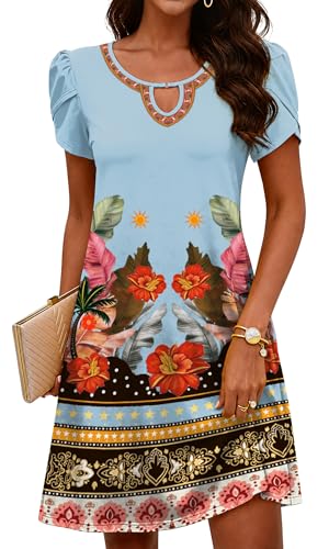 Image of COSSEN Women's Summer Casual Tshirt Dress Crew Neck