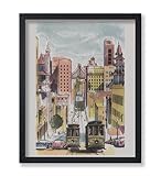 Poster Master Vintage Travel Poster - San Francisco Print - California Art - Cable Car Art - Ideal Gift for Him, Her, Travel Lover - Decor for Bedroom, Living Room, Office - 8x10 UNFRAMED Wall Art