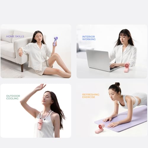 Ventilador de mano potente con 199 velocidades y batería de 4500mAh para viaje 3