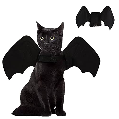 Katzen Welpen Hunde Kostüm Cosplay Kleidung Kostüm Schwarz Fledermaus Flügel Halloween Party Für Haustier Dekoration Kleidung Hundemantel Für Englische Bulldoggen (Black, L)