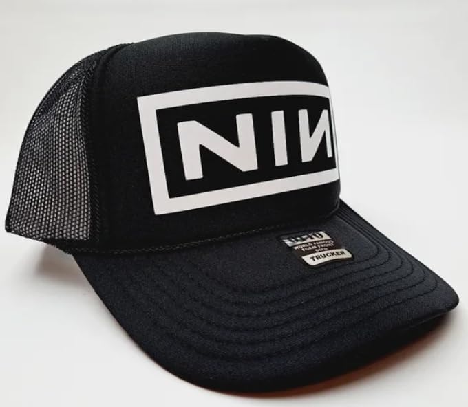 NIN Foam Trucker Mesh Snapback Cap Hat Black New