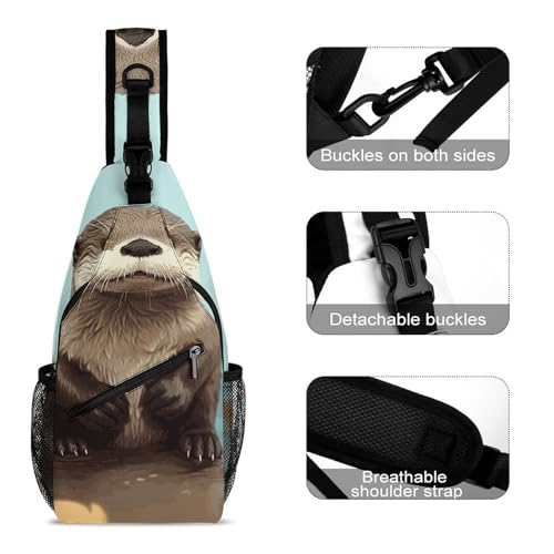 Red Rose Sugar Skull Sling Bag for Men Women - Adjustable Crossbody Chest Backpack, 15" Travel Hiking Fanny Pack3