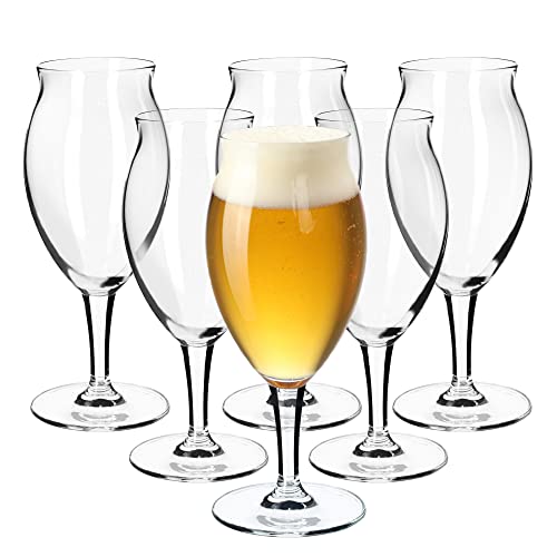 KADAX Juego de vasos de cerveza de cristal, tulipanes de cerveza, vasos de trigo para cerveza oscura y clara, vasos de cerveza artesanales