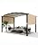 GarveeLife 12 x 9 Ft Outdoor Arched Pergola, Metal Pergola with Retractable Canopy, Arched Style Gazebos for Backyards, Lawn, Patios (Khaki)