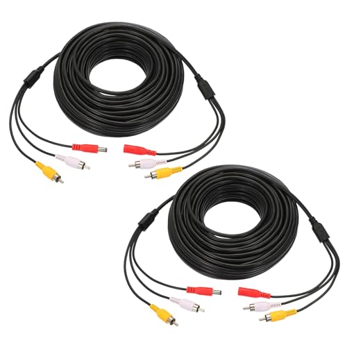 Câble RCA mâle à mâle de 20m pour sécuriser l'alimentation caméra