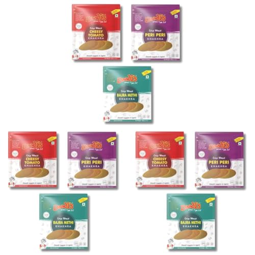 Image of Daadi's Khakhra Cheesy tomato, Bajra Methi & Peri Peri 180g x 3 units 540g (Pack of 3)