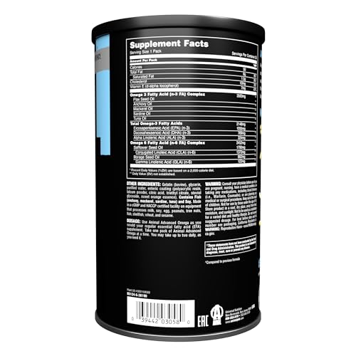 Animal Advanced Omega Essential Fatty Acids - High Potency 3500mg Omega 3 & Omega 6 Supplement with EPA, DHA, ALA, CLA, GLA for Heart, Brain, Joint, Skin, Eye, Metabolism, Immune Health - 30 Day Pack - Image 4