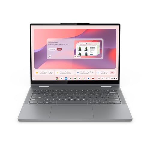 Lenovo Chromebook 2-in-1 - Lightweight Laptop - Google Gemini - Intel® N150 CPU - 14" WUXGA IPS Touchscreen Display - 4GB RAM - 128GB UFS Storage - Integrated Intel® Graphics - Luna Grey
