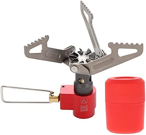 Gas One Camping Stove Backpacking Stove, Titanium Alloy Ultra-Light, 0.05lb Smallest - Lightest Portable Stove, Pocket Rocket Stove for Backpacking, Hiking, Survival