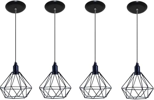 Luminarias Pendente Aramado Modelo Lustres Diamante Kit com 04 (P...